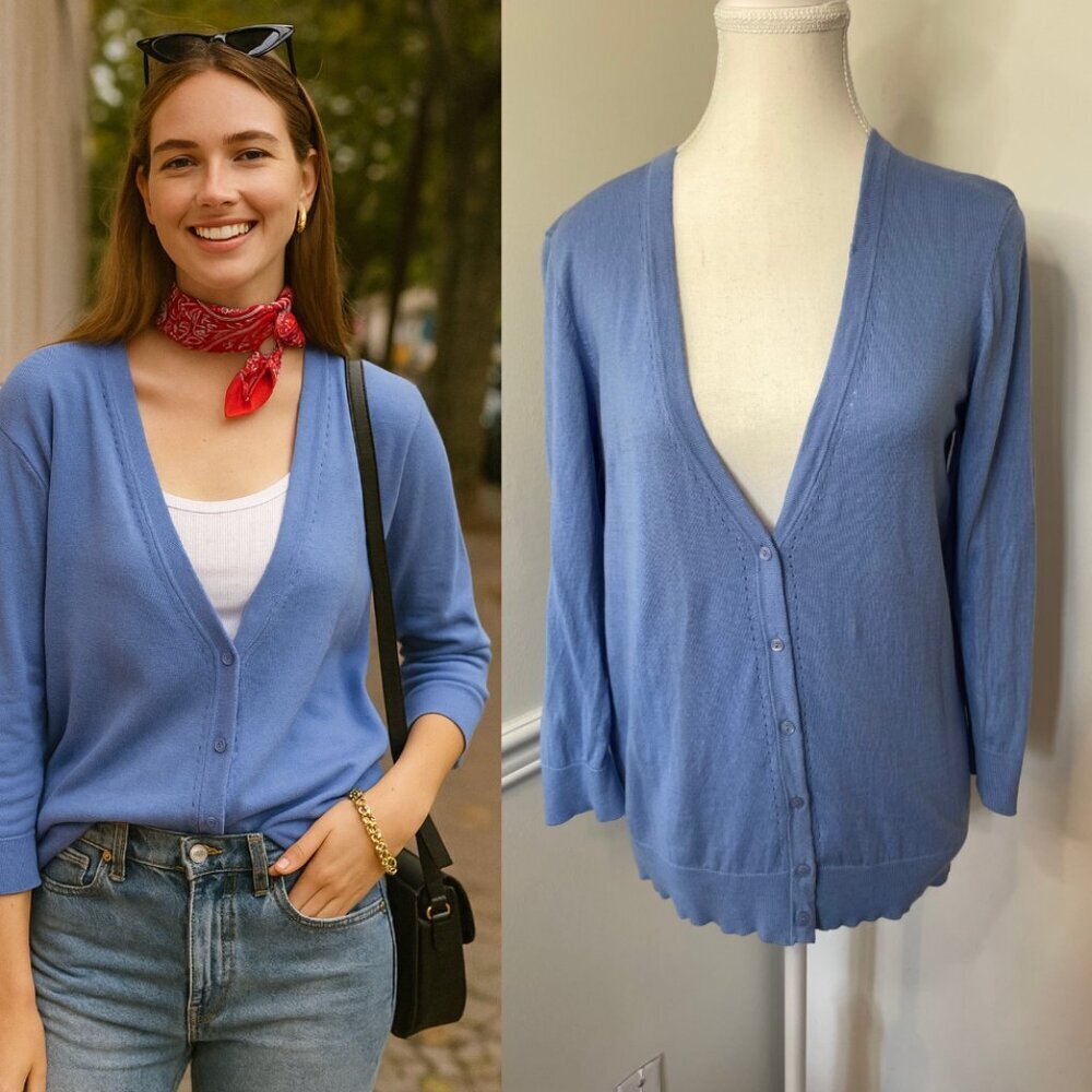 Loft V-Neck Button Down Cardigan S